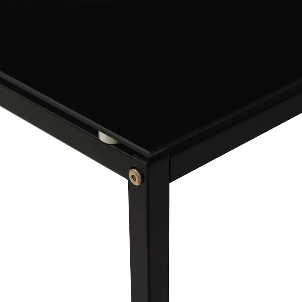 Side Table Black Tempered Glass Modern Accent End Table Living Room Furniture