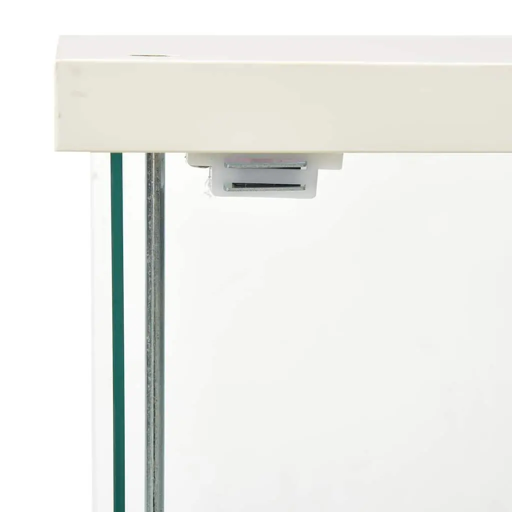White Storage Cabinet with Glass Shelves