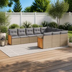 Specifications of the 10-Piece Outdoor Sofa Set with Cushions