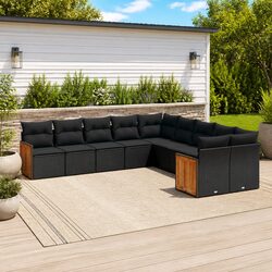 10 Piece Black Rattan Garden Sofa Set Specifications