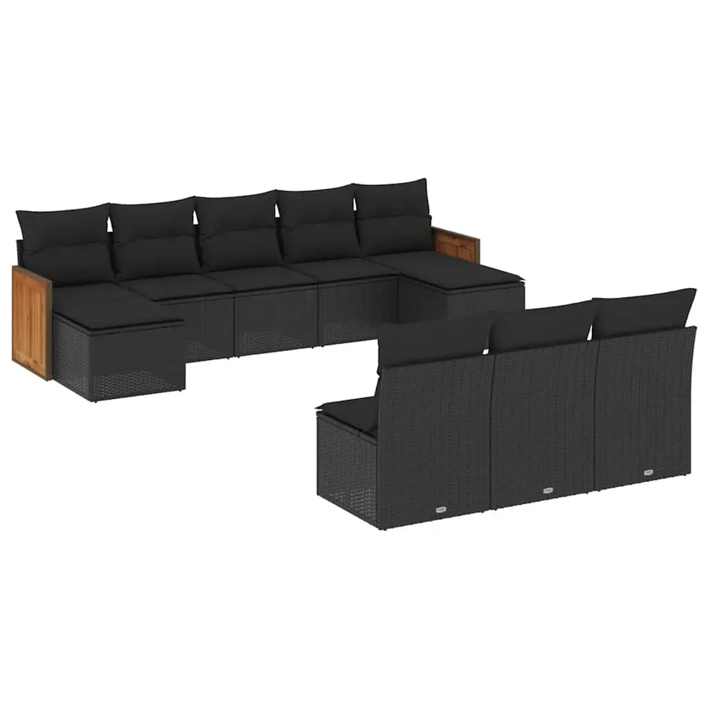 Garden Sofa Set Outdoor Furniture Patio Black Modular 10 Piece