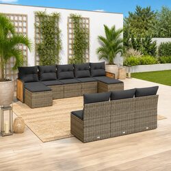 Specifications of 10-Piece Garden Sofa Set in Grey