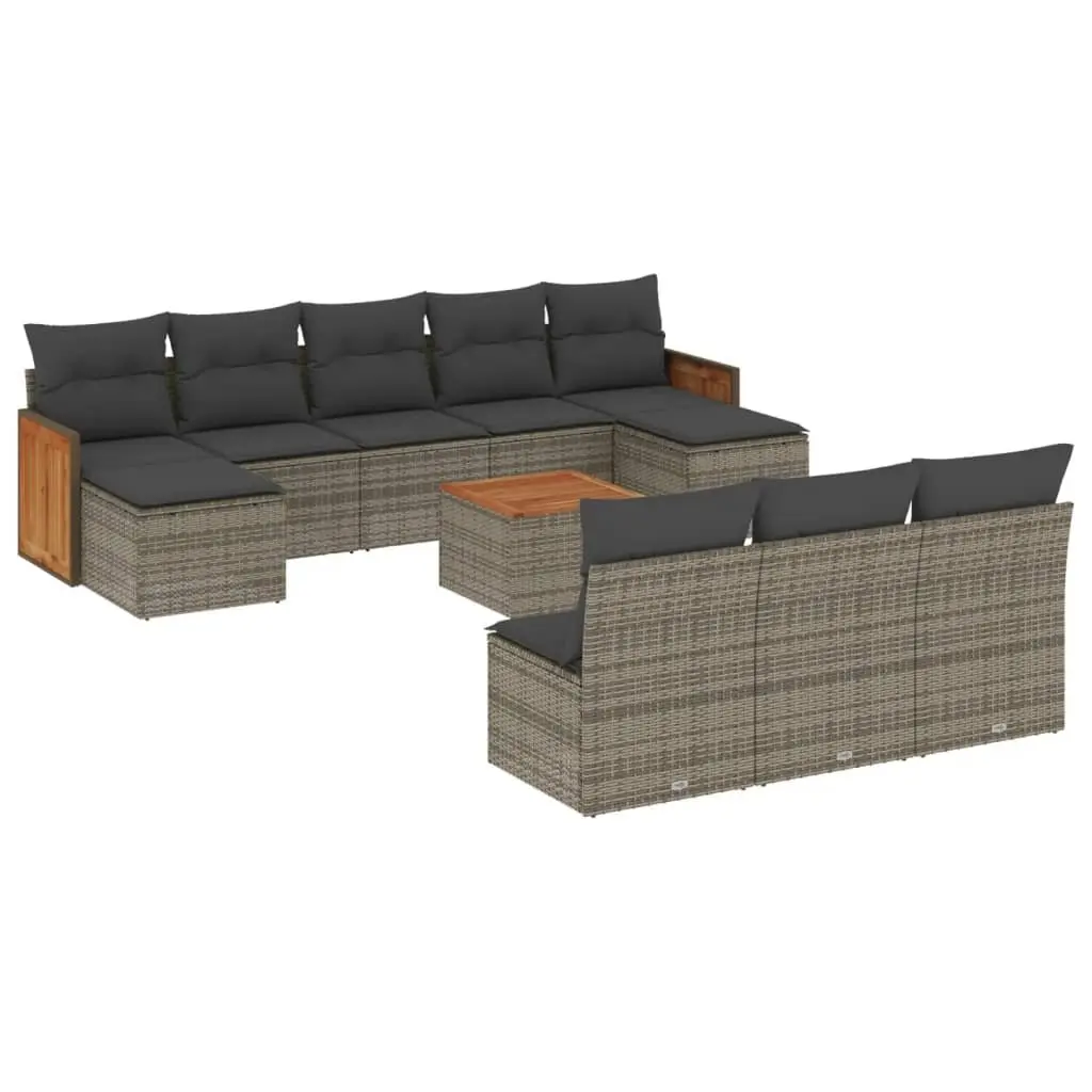 Garden Sofa Set Outdoor Furniture Modular Grey 11 Piece