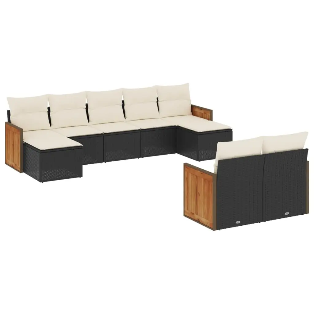 Garden Sofa Set 9 Piece Outdoor Furniture Patio Seating Black