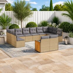 Detailed Specifications of 12 Piece Beige Garden Sofa Set