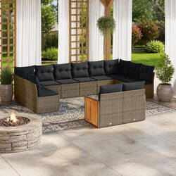 12-Piece Outdoor Garden Sofa Set with PE Rattan and Cushions