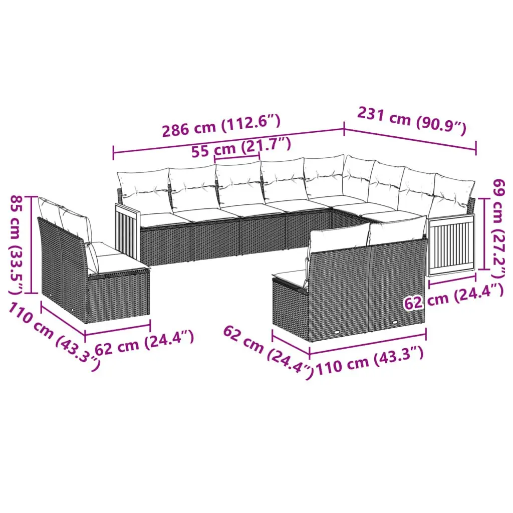 12 Piece Garden Sofa Set