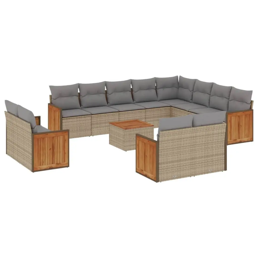 13-Piece Beige Garden Sofa Set