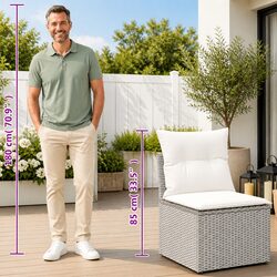 Garden Sofa Set Specifications: 14 Pieces in Beige