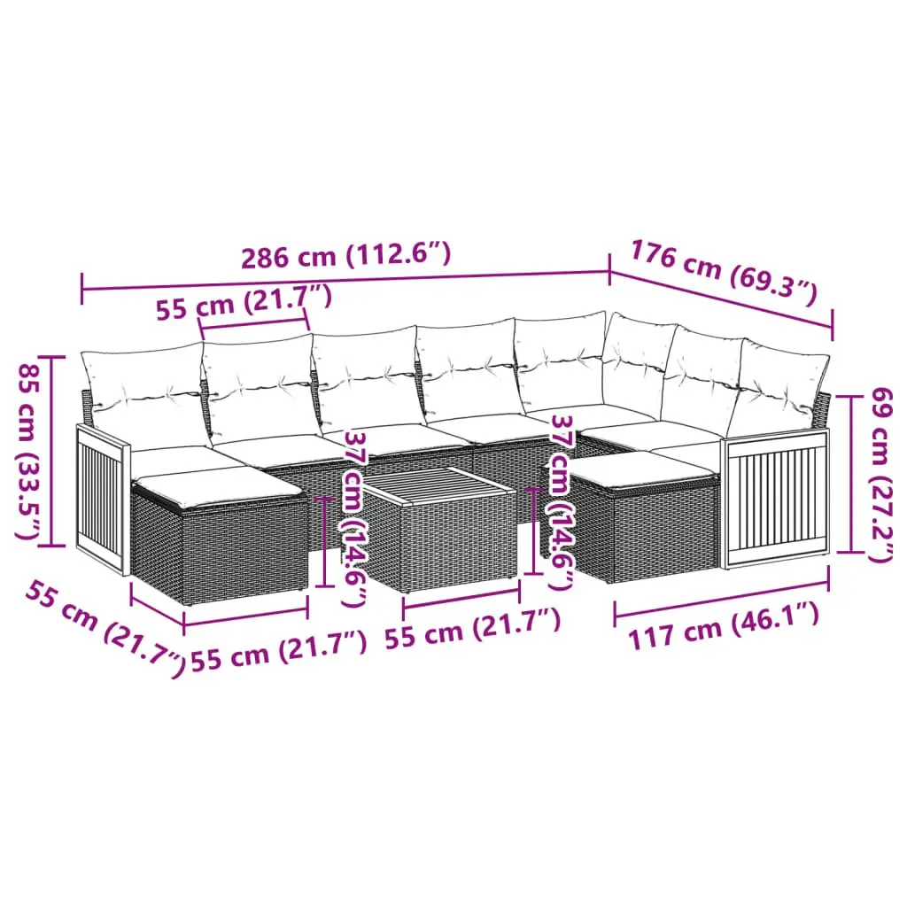 10-Piece Modular Garden Sofa Set