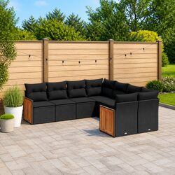 Specifications for 8 Piece Garden Sofa Set in Black