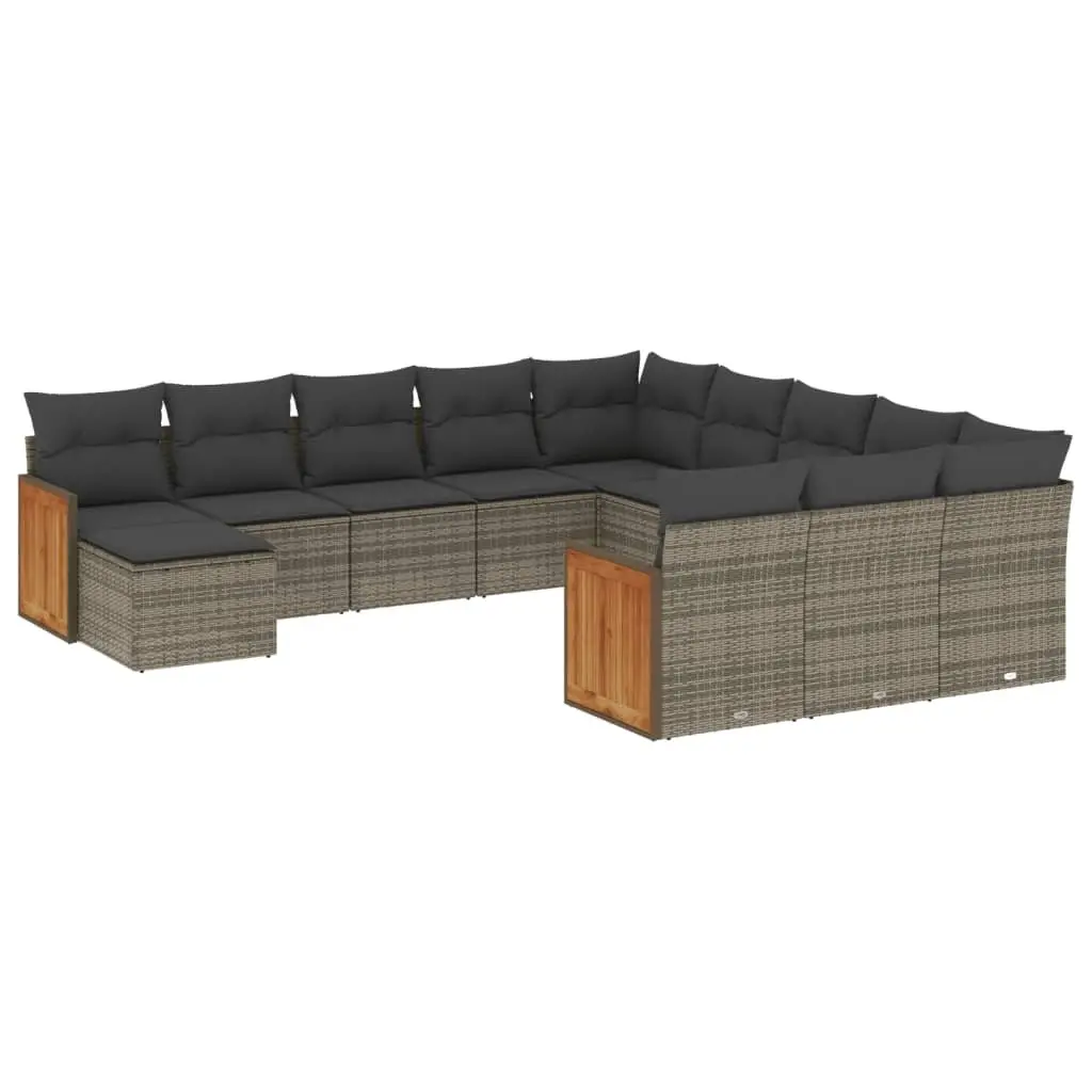 Garden Sofa Set Outdoor Furniture Grey 12 Piece Modular Patio Lounge