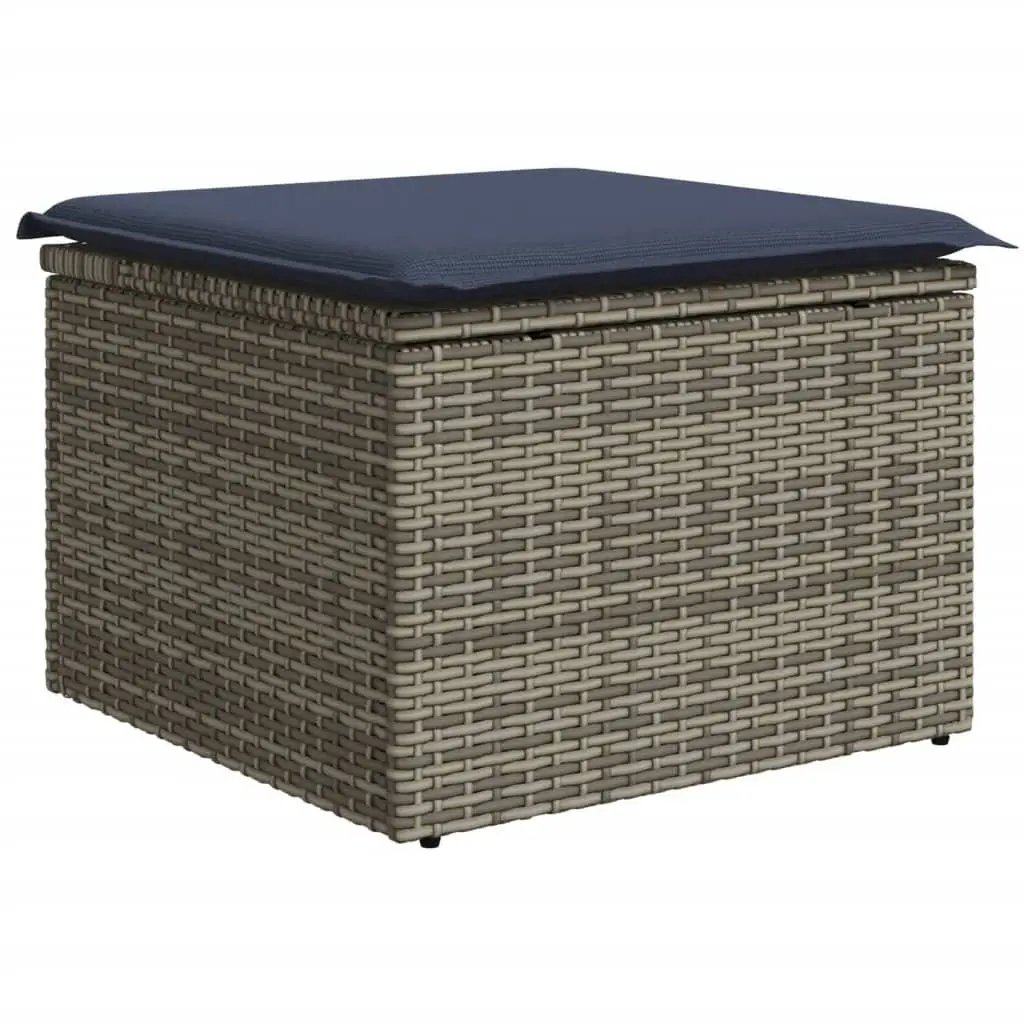 Garden Sofa Set for Outdoor Use 10 Piece Grey Poly Rattan with Cushions