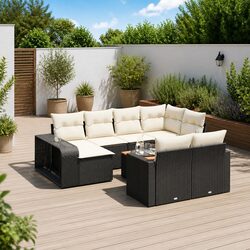 Specifications for 11 Piece Black Poly Rattan Outdoor Sofa Set