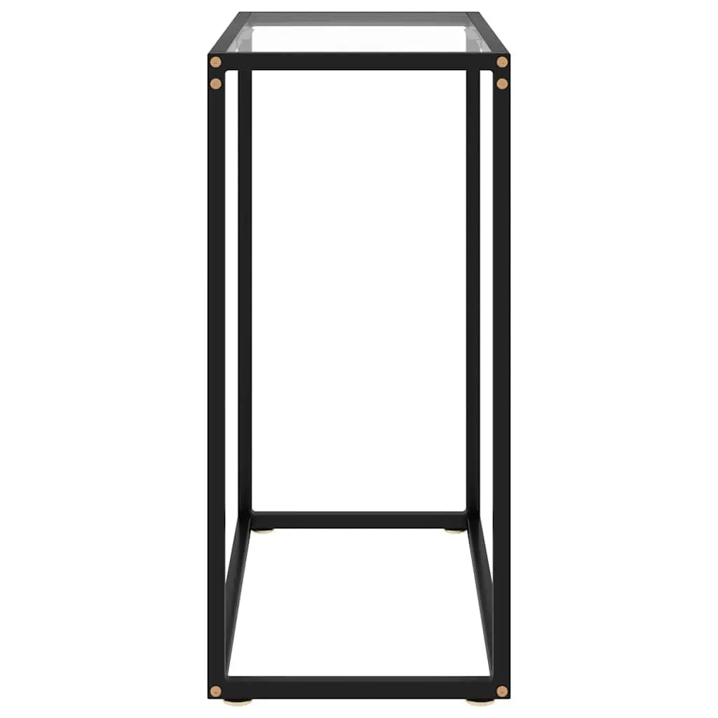 Console Table Tempered Glass Transparent Modern End Table Side Accent Furniture