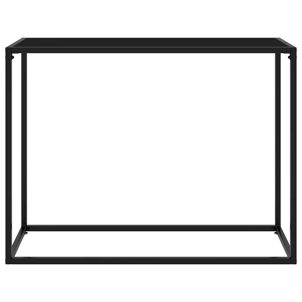 Console Table Black Modern Tempered Glass Steel End Table Side Living Room