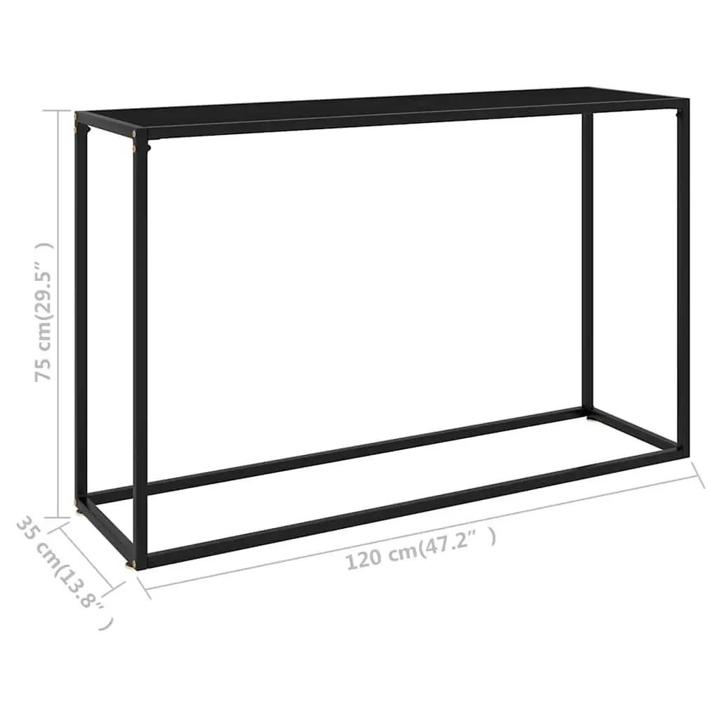 Console Table with Tempered Glass and Steel Frame