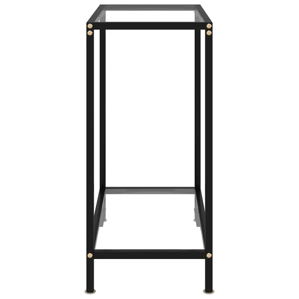 Tempered Glass Console Table Side End Table with Shelf Storage Living Room