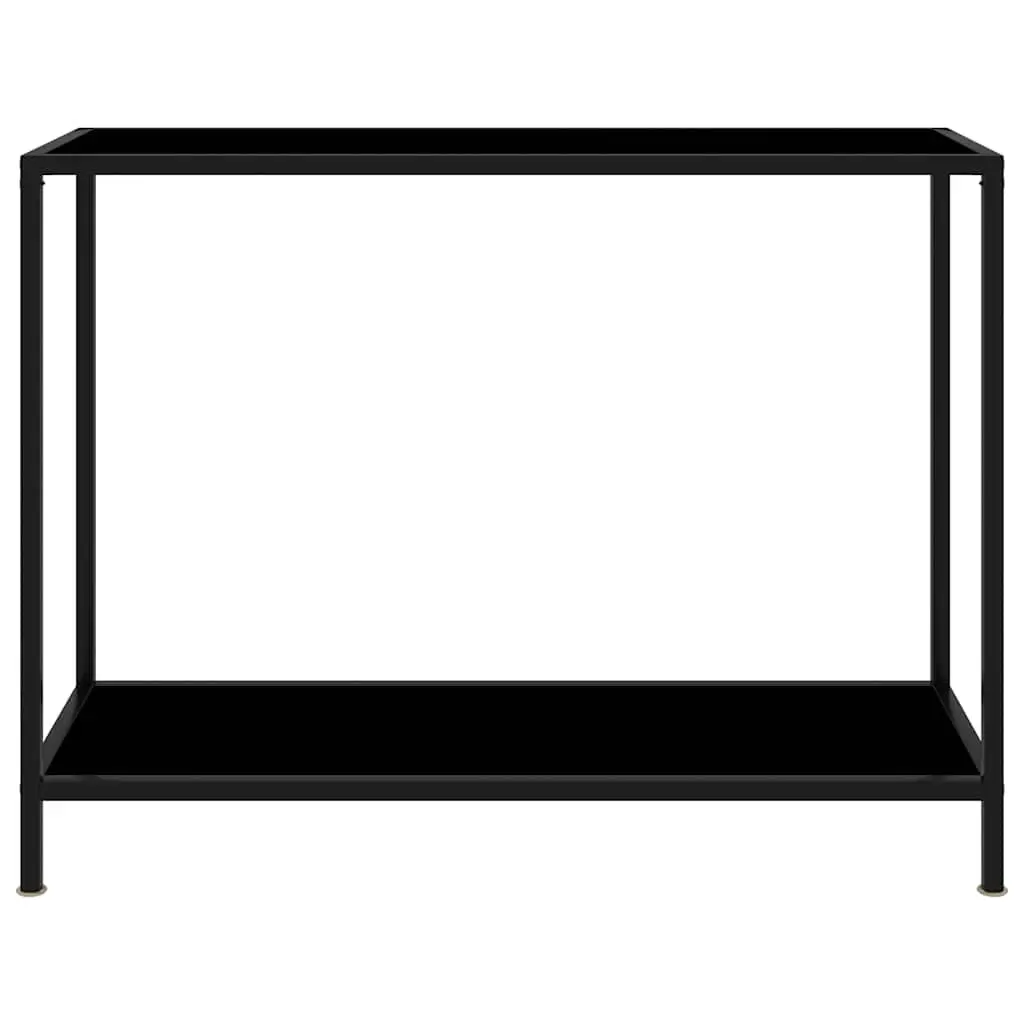 Console Table for Living Room Black Tempered Glass 100 cm x 35 cm x 75 cm