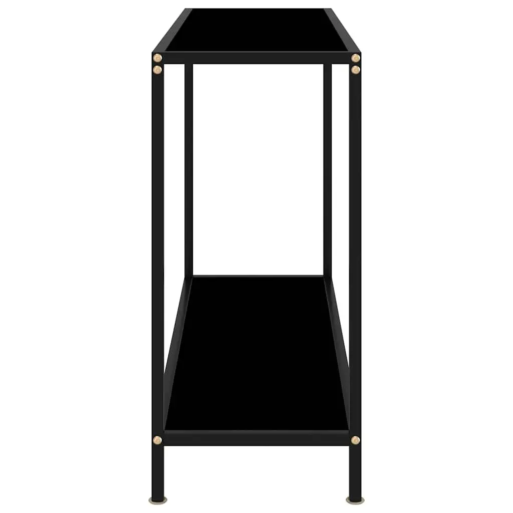 Console Table for Living Room Black Tempered Glass 100 cm x 35 cm x 75 cm