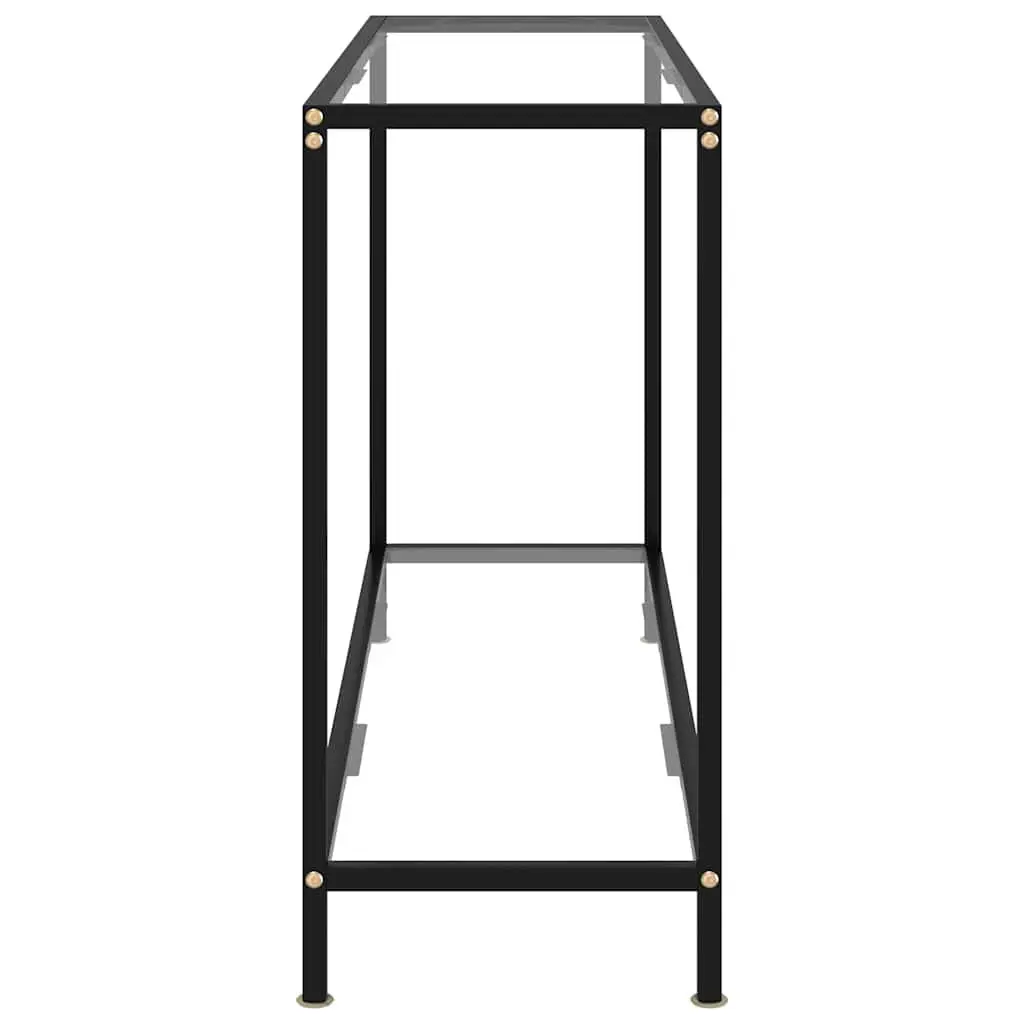 Console Table Tempered Glass Transparent End Table Side Shelf Storage