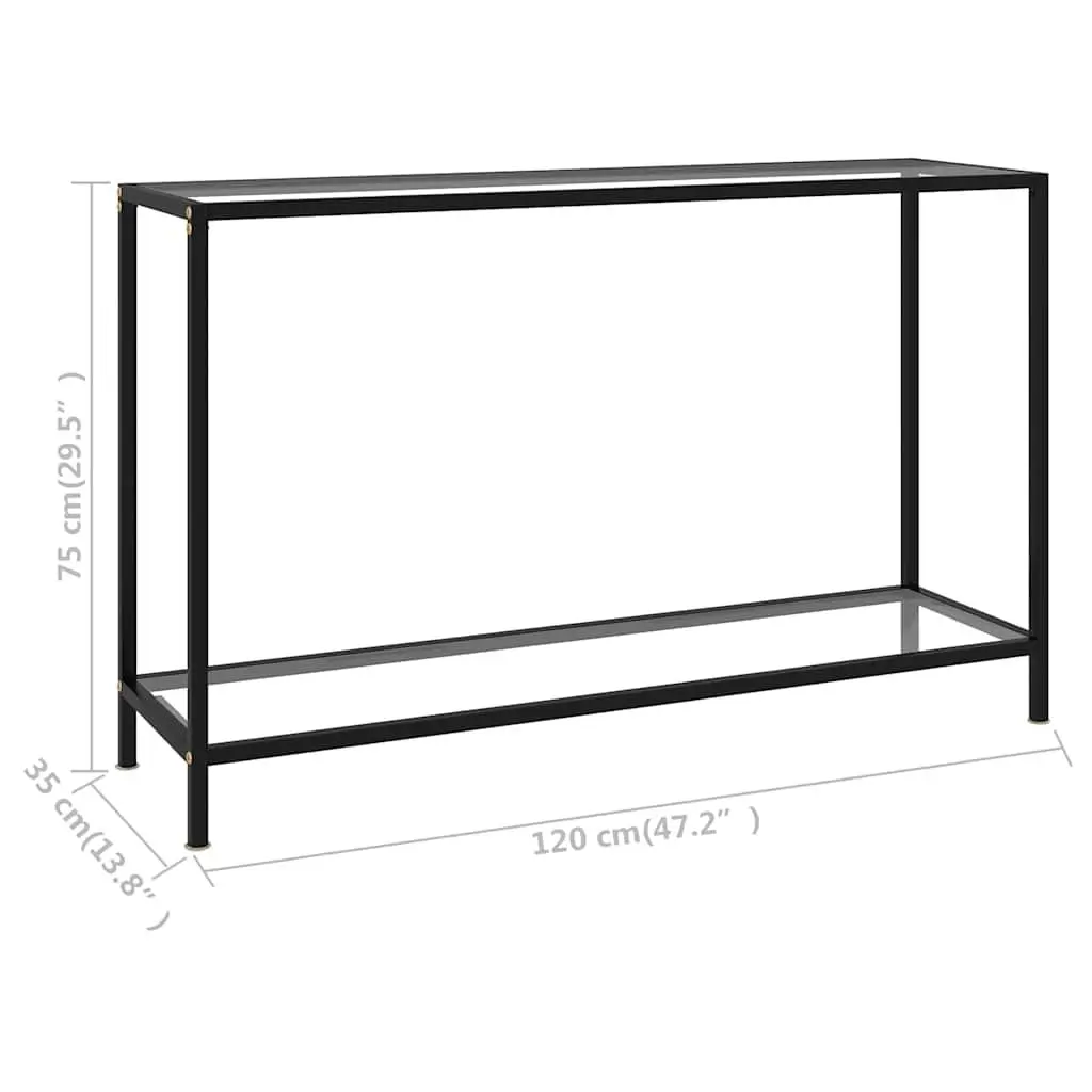 Console Table Tempered Glass Transparent End Table Side Shelf Storage