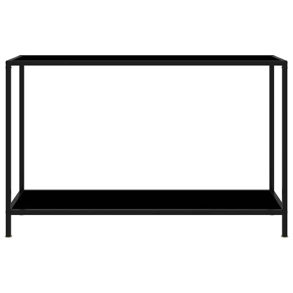 Console Table Living Room Entryway Hallway Black Glass Top Steel Frame 120x35x75cm