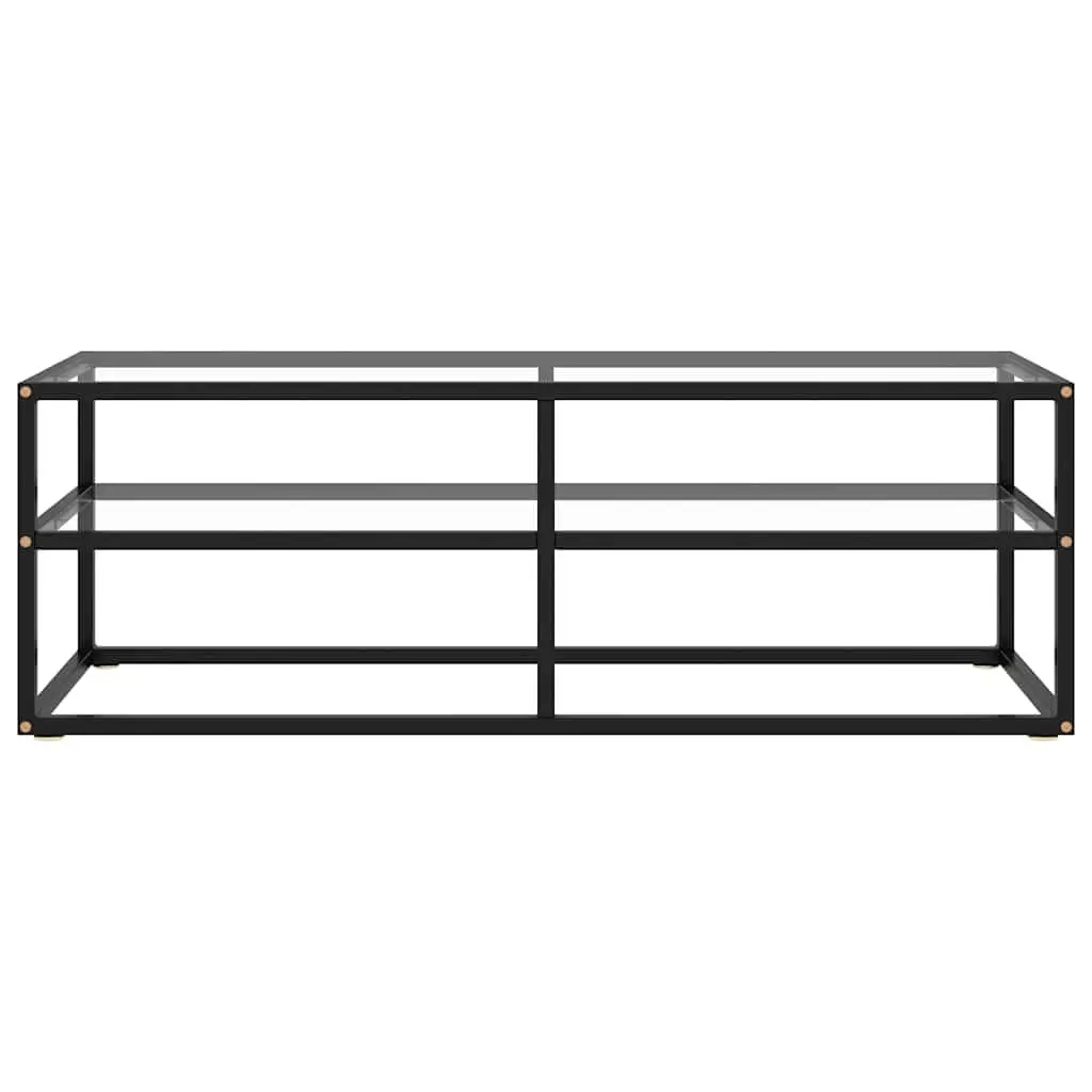 TV Cabinet for Living Room Black Tempered Glass Shelving 120 x 40 x 40 cm