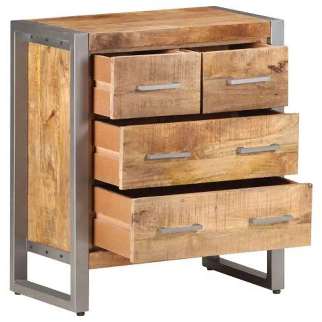 60x35x70 cm Sideboard in Brown Rough Mango Wood