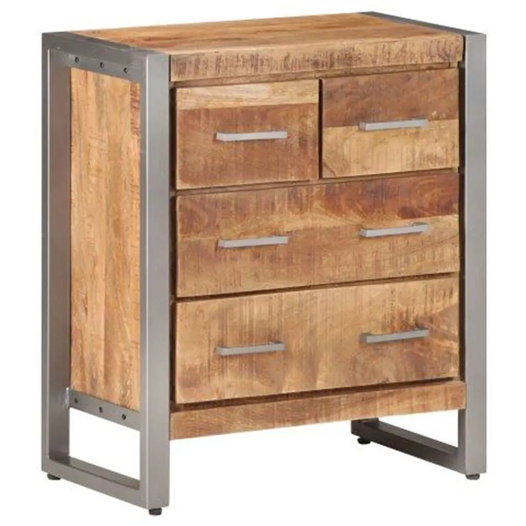 60x35x70 cm Sideboard in Brown Rough Mango Wood