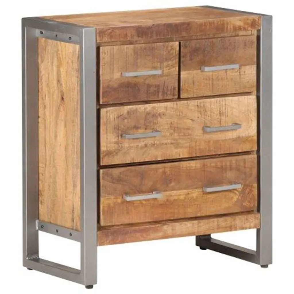 60x35x70 cm Sideboard in Brown Rough Mango Wood