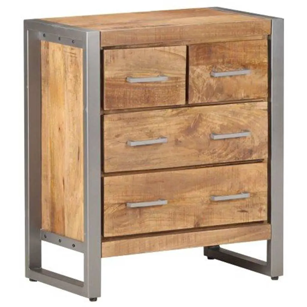 60x35x70 cm Sideboard in Brown Rough Mango Wood