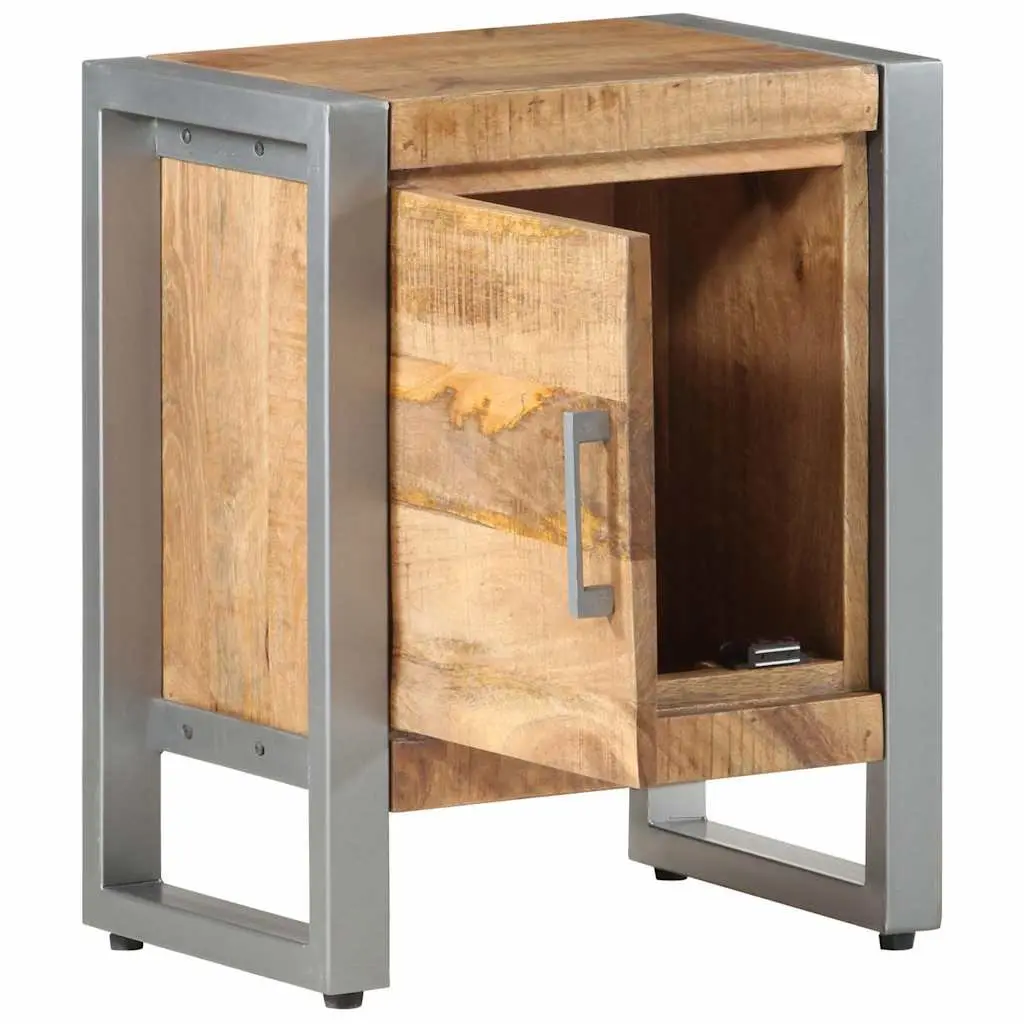 Bedside Cabinet Nightstand Side Table 40x30x50 cm Rough Mango Wood
