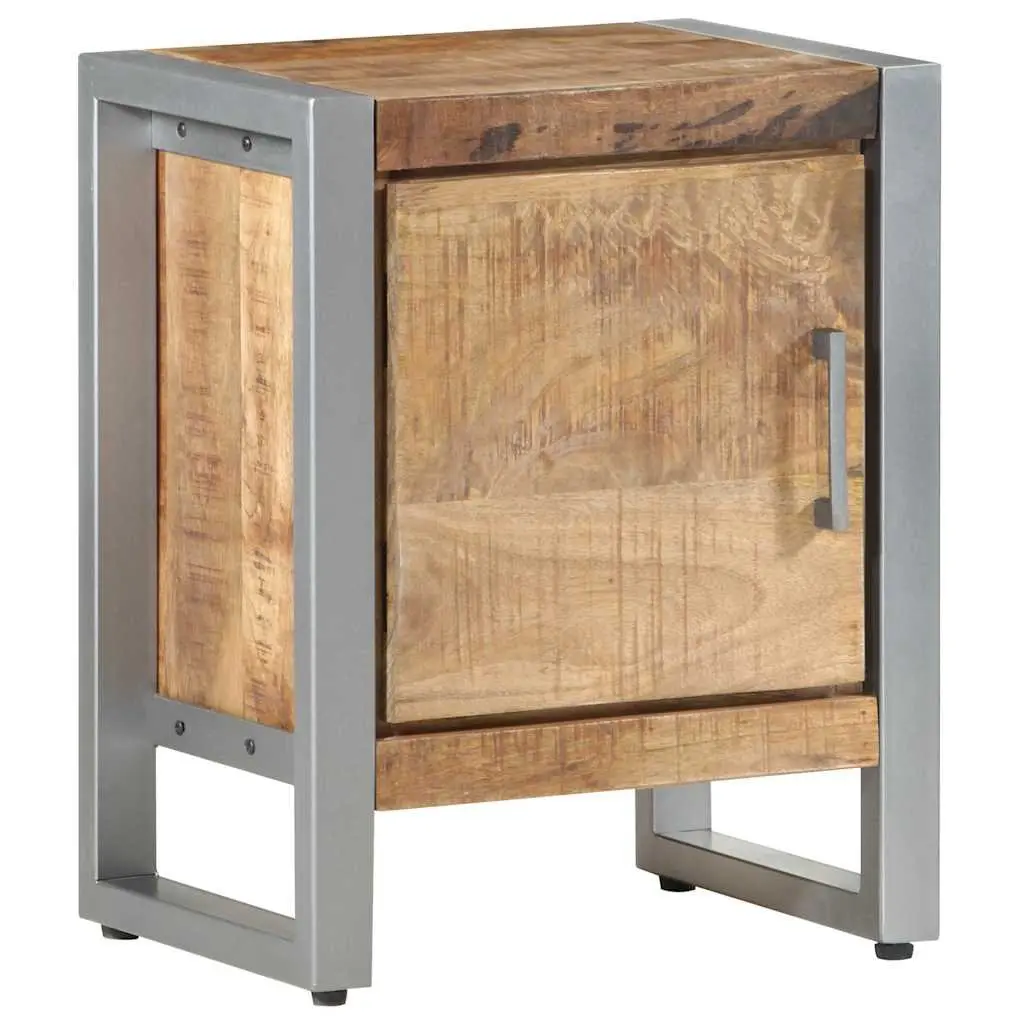 Bedside Cabinet Nightstand Side Table 40x30x50 cm Rough Mango Wood