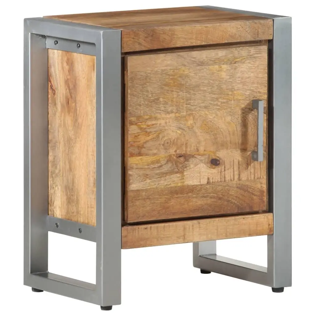 Bedside Cabinet Nightstand Side Table 40x30x50 cm Rough Mango Wood