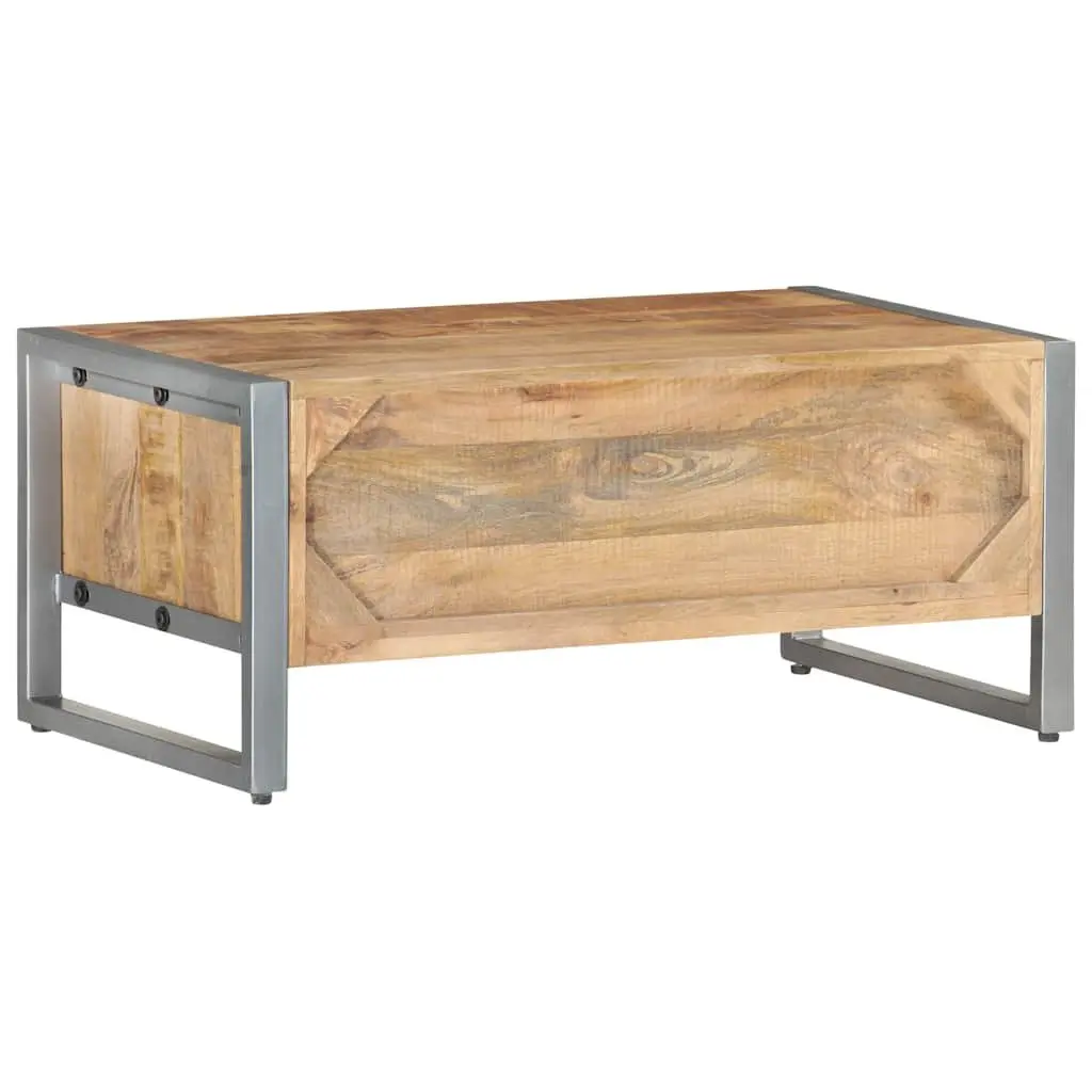Coffee Table 95x50x40 cm with Storage Doors Compartment Industrial Design