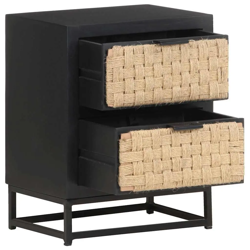 Bedside Cabinet 40x30x50 cm Two Drawer Nightstand Side Table Wood Storage