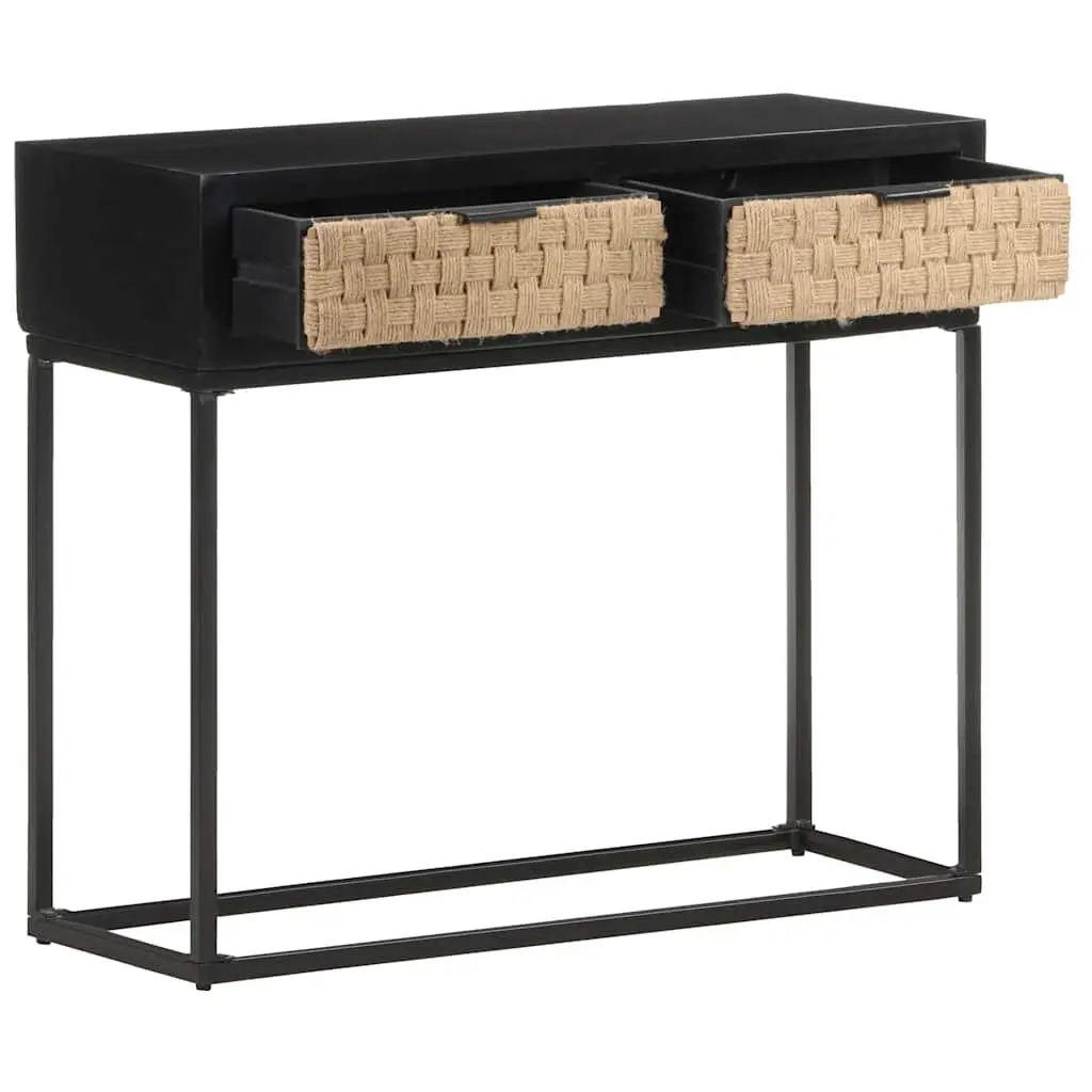 Console Table 90x35x76 cm Solid Mango Wood Storage Furniture with Drawers