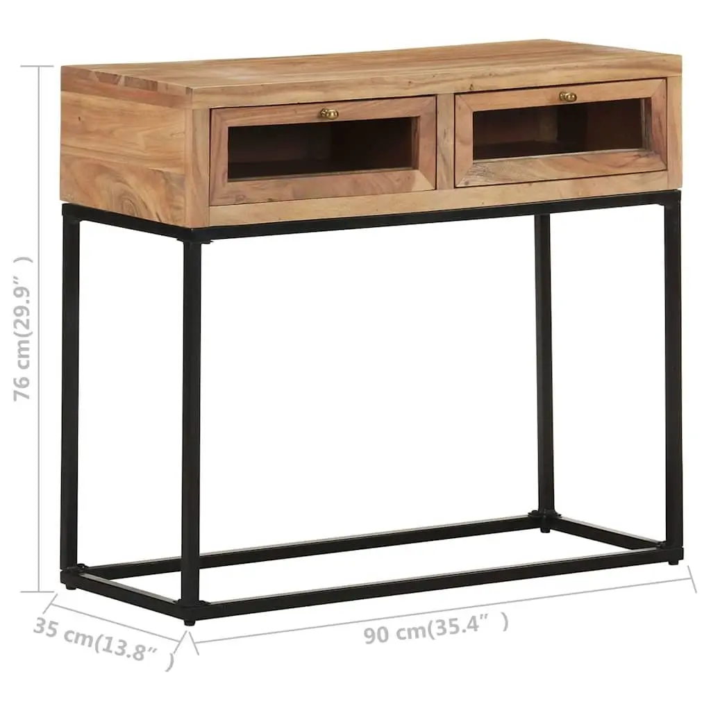 Console Table Entryway 90x35x76 cm Solid Acacia Wood with Drawers