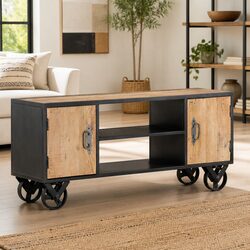 TV Cabinet Specifications: 110x30x49cm Solid Reclaimed Wood