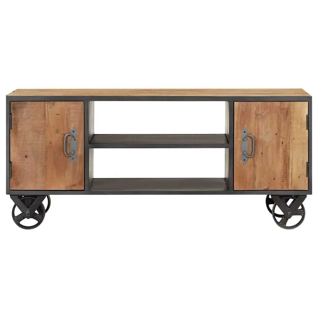 TV Cabinet 110x30x49cm Solid Reclaimed Wood Industrial Style Storage Unit