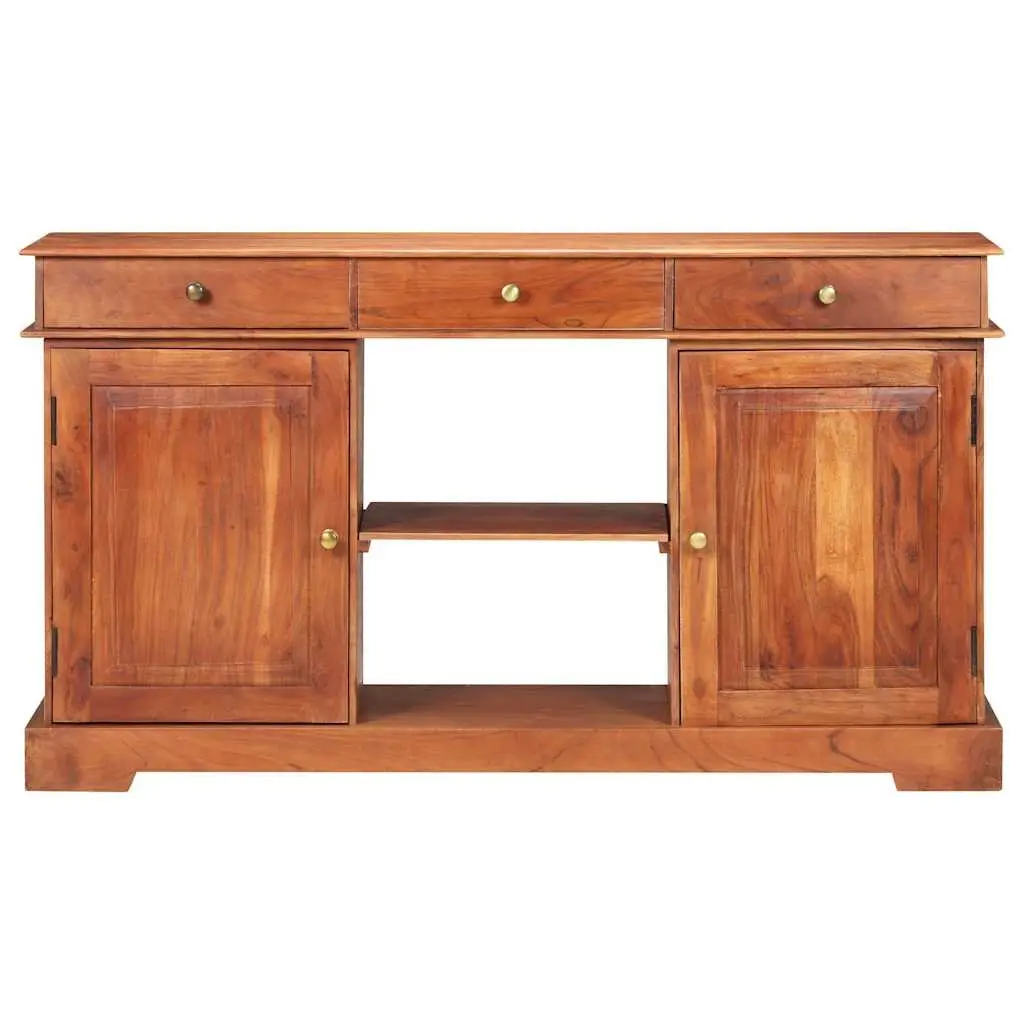 Sideboard for Living Room 135x35x75cm Solid Acacia Wood Brown Storage Cabinet 2 Doors 3 Drawers