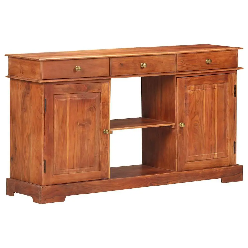 Sideboard for Living Room 135x35x75cm Solid Acacia Wood Brown Storage Cabinet 2 Doors 3 Drawers
