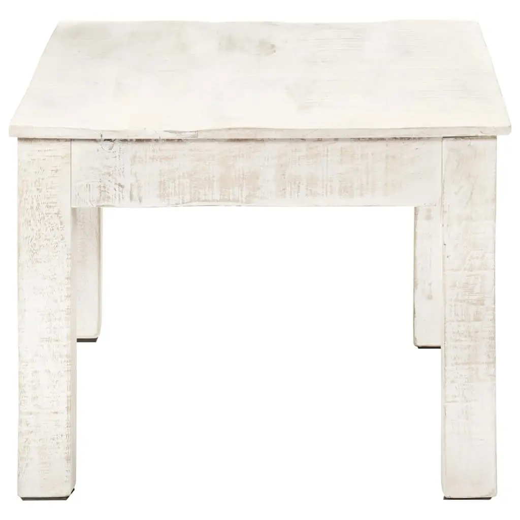Coffee Table White 110x60x45 cm Solid Mango Wood Living Room Accent Side Table