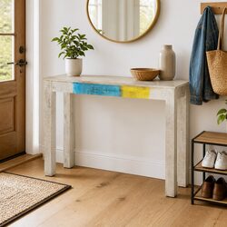 Console Table Dimensions 115x35x77cm in White Finish