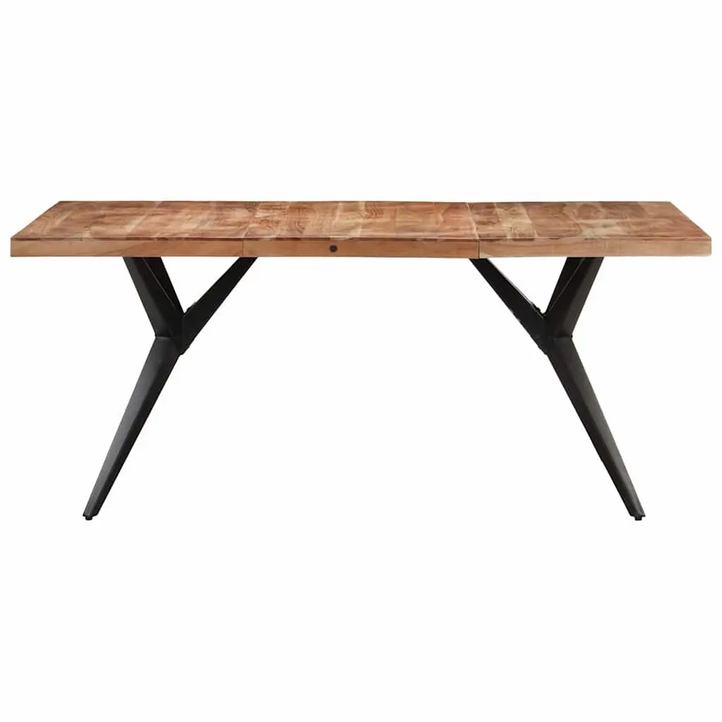 Dining Table Kitchen 160x80x76 cm Solid Acacia Wood Black