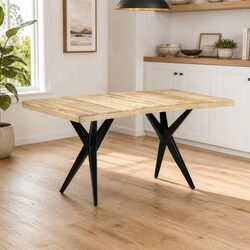 Dining Table Specifications: 160x80x76 cm, Brown Mango Wood