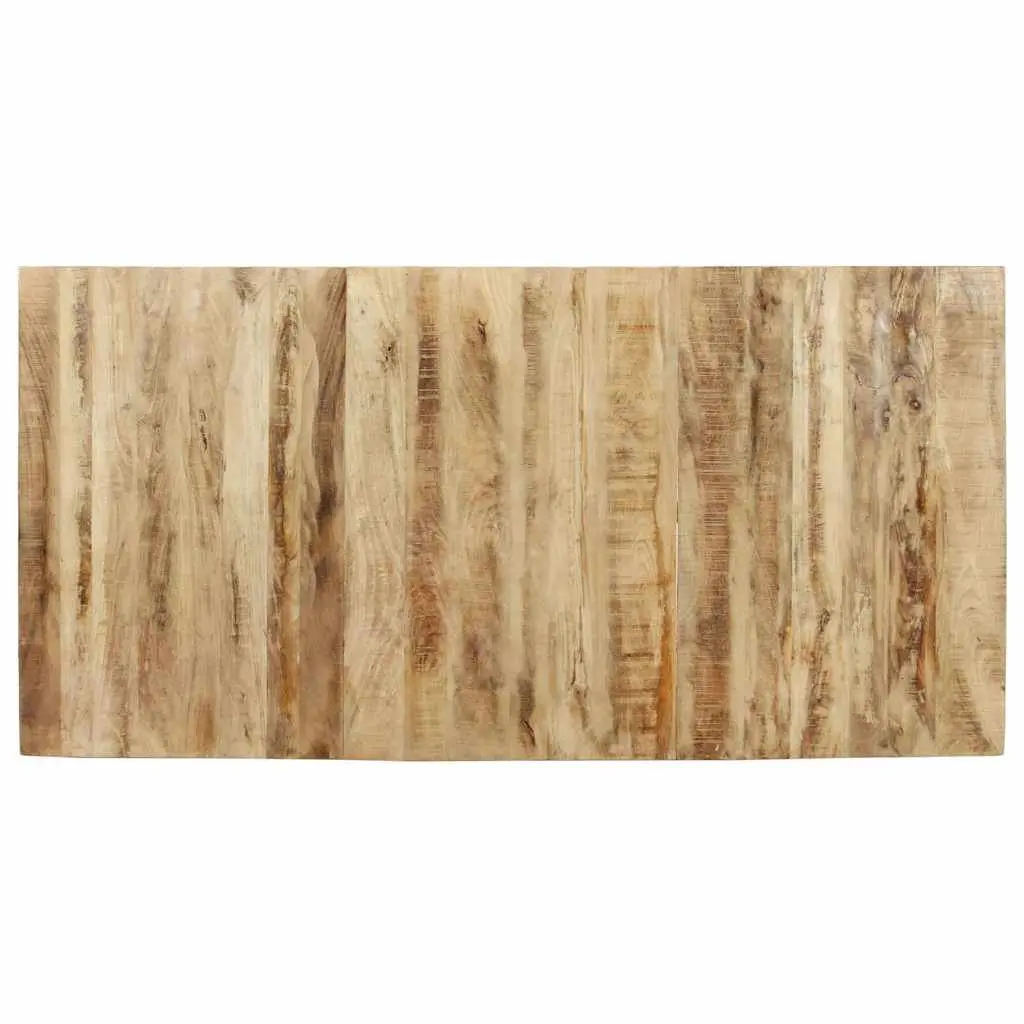Dining Table 160x80x76 cm Rough Mango Wood Kitchen Room Furniture Brown