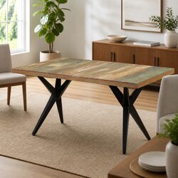 Dining Table Dimensions: 160x80x76 cm - Reclaimed Wood