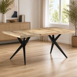 Mango Wood Dining Table Specifications: 180x90x76 cm, Brown